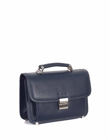 Aka Deri Lacivert Portföy Çantası 166 17