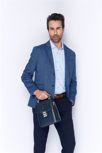 Aka Deri Lacivert Portföy Çantası 301 17