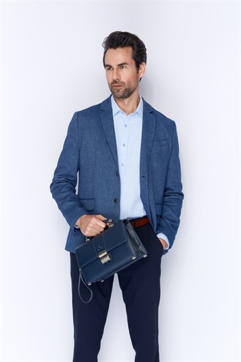 Aka Deri Lacivert Portföy Çantası 148 17