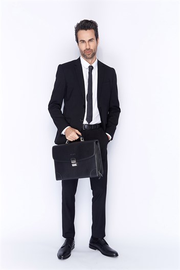 Aka Deri Siyah Evrak Çantası 255 2