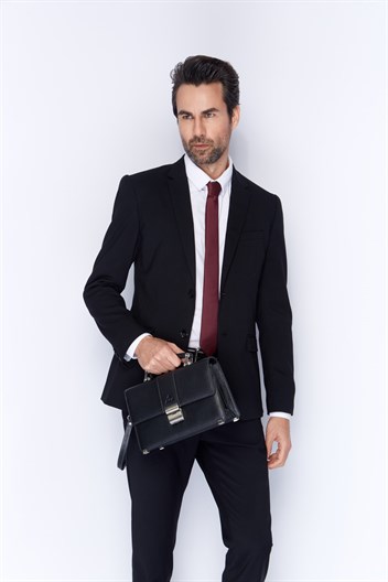 Aka Deri Siyah Portföy Çantası 148 2