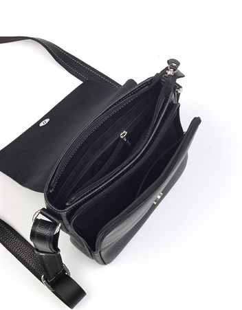 Aka Deri Siyah Omuzdan Askılı Çanta 303 2
