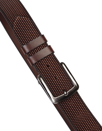 Kahverengi Hakiki Deri Spor Erkek Kemeri s221