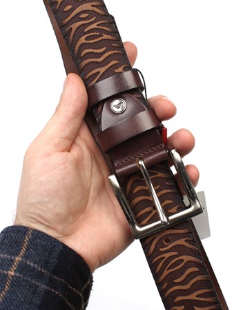 Kahverengi Hakiki Deri Spor Erkek Kemeri s210