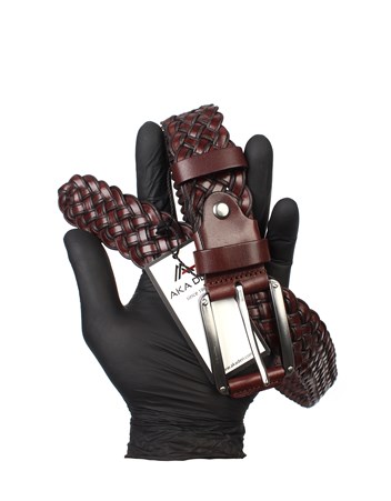 Kahverengi Örgülü Spor Deri Kemer