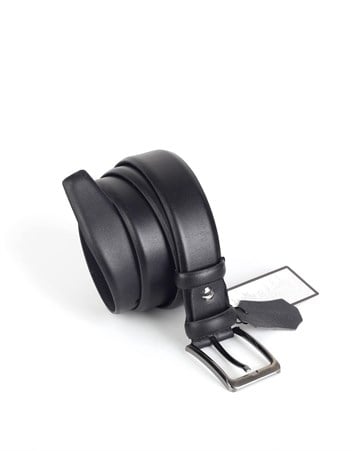 Siyah Klasik Düz Deri Kemer kk1003