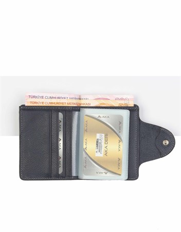 Aka Deri Lacivert Kartlık Cüzdanı 057 17