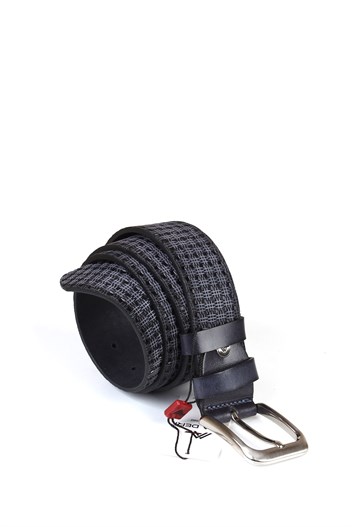 Lacivert Hakiki Deri Spor Erkek Kemeri s240