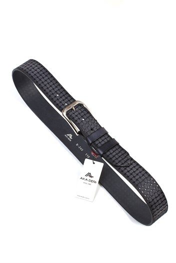 Lacivert Hakiki Deri Spor Erkek Kemeri s240