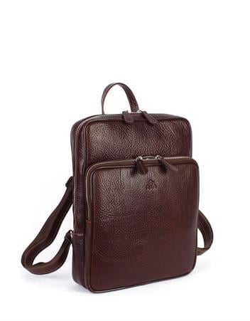 Orta Boy Kahverengi Deri Sırt Çantası 906 61