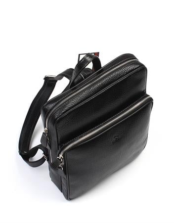 Orta Boy Siyah Deri Sırt Çantası 906 60