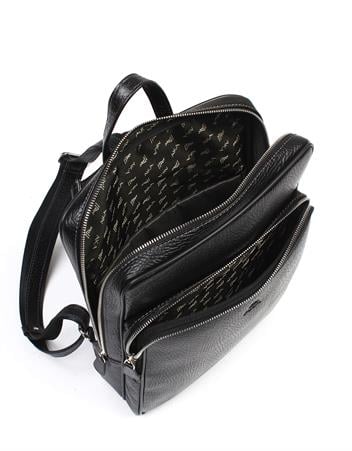 Orta Boy Siyah Deri Sırt Çantası 906 60