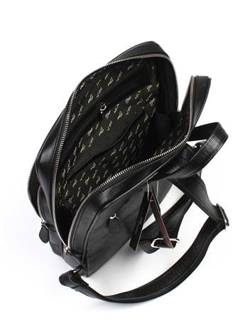 Orta Boy Siyah Deri Sırt Çantası 906 10