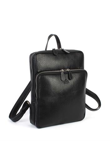 Orta Boy Siyah Deri Sırt Çantası 906 60