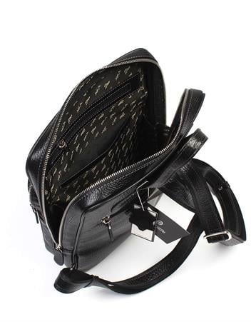 Orta Boy Siyah Deri Sırt Çantası 906 60