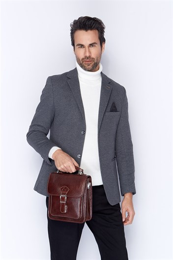 Aka Deri Kahve El ve Omuz Çantası 204 61