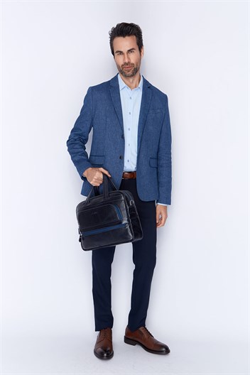 Aka Deri Lacivert Laptop Evrak Çantası 251 62