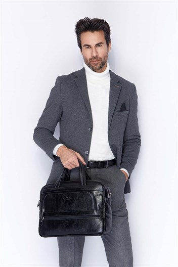 Aka Deri Siyah Laptop Evrak Çantası 251 60