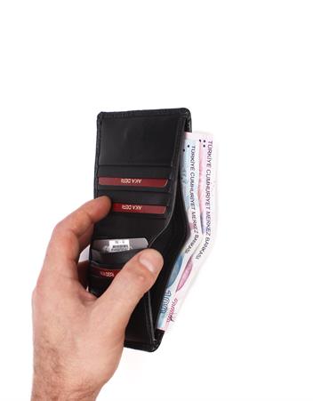 Siyah Aka Deri Erkek Cüzdanı 552 1