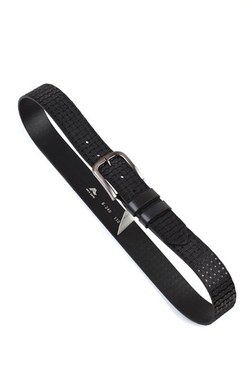 Siyah Hakiki Deri Spor Erkek Kemeri s240