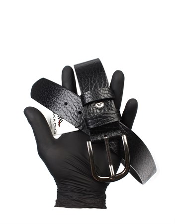 Siyah Hakiki Deri Spor Erkek Kemeri s193