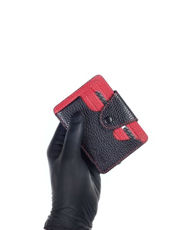 Aka Deri Siyah Kırmızı Kartlık Cüzdanı 028 2/8