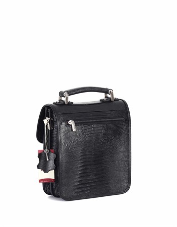 Aka Deri Siyah El ve Omuz Çantası 204 10