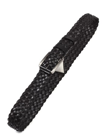 Siyah Örgülü Spor Deri Kemer