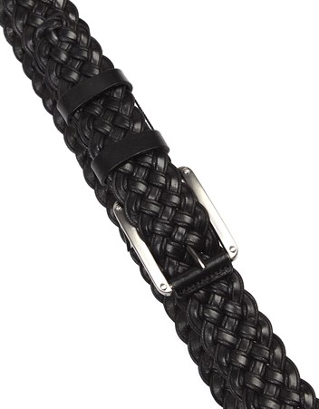 Siyah Örgülü Spor Deri Kemer