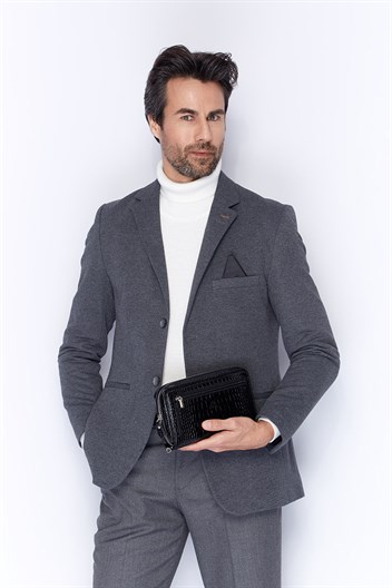 Aka Deri Siyah El Çantası 333 12