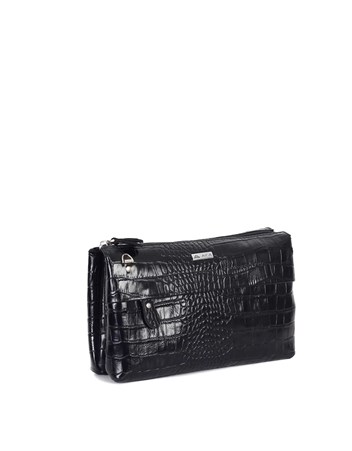 Aka Deri Siyah El ve Omuz Çantası 338 12