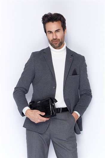 Aka Deri Siyah El ve Omuz Çantası 338 12