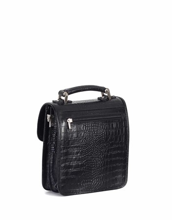 Aka Deri Siyah El ve Omuz Çantası 204 12