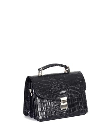 Aka Deri Siyah Portföy Çantası 132 12