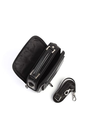 Siyah Timsah Desenli - Deri Portföy Çantası 395