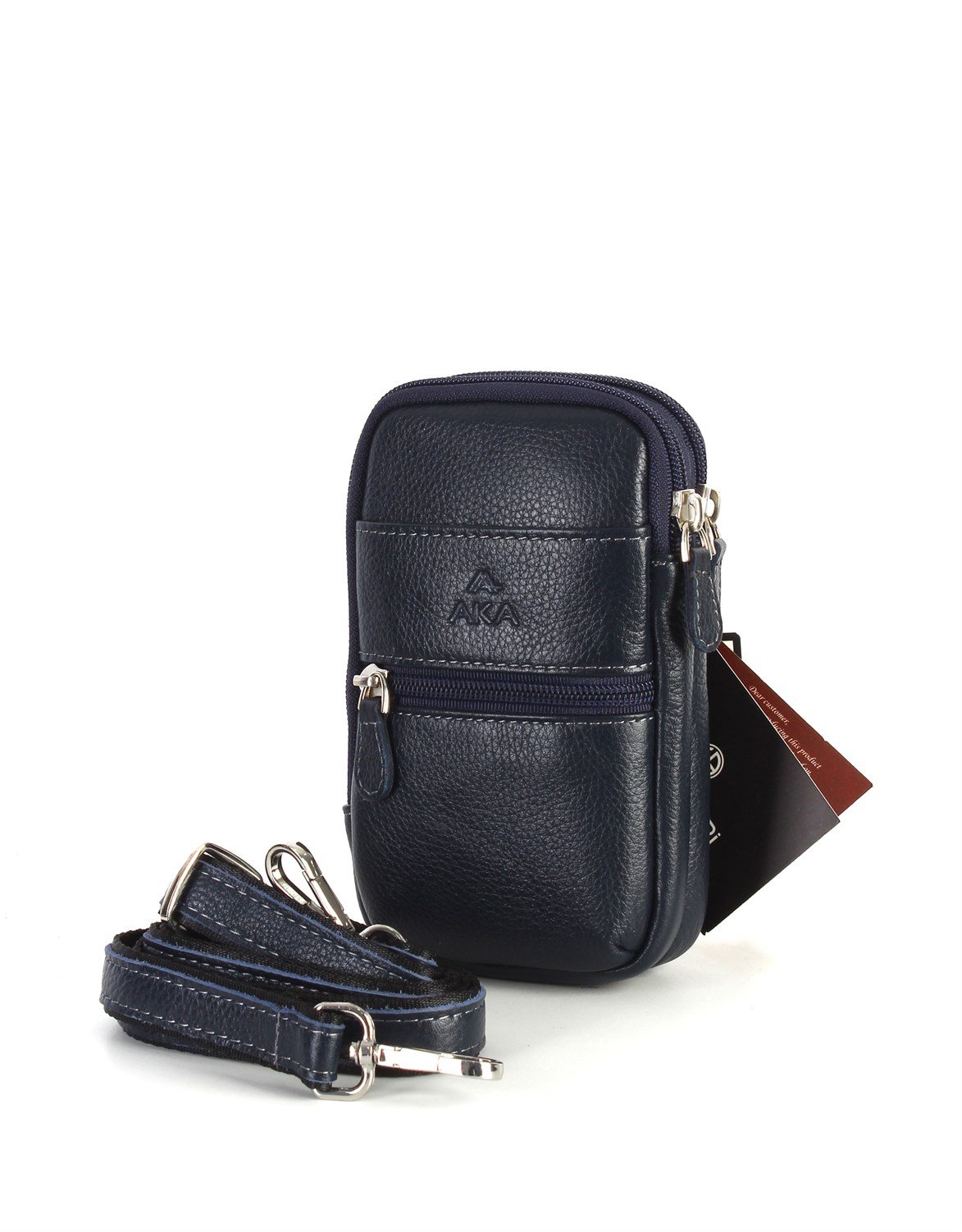 Aka Deri Lacivert El ve Omuz Çantası 345 17
