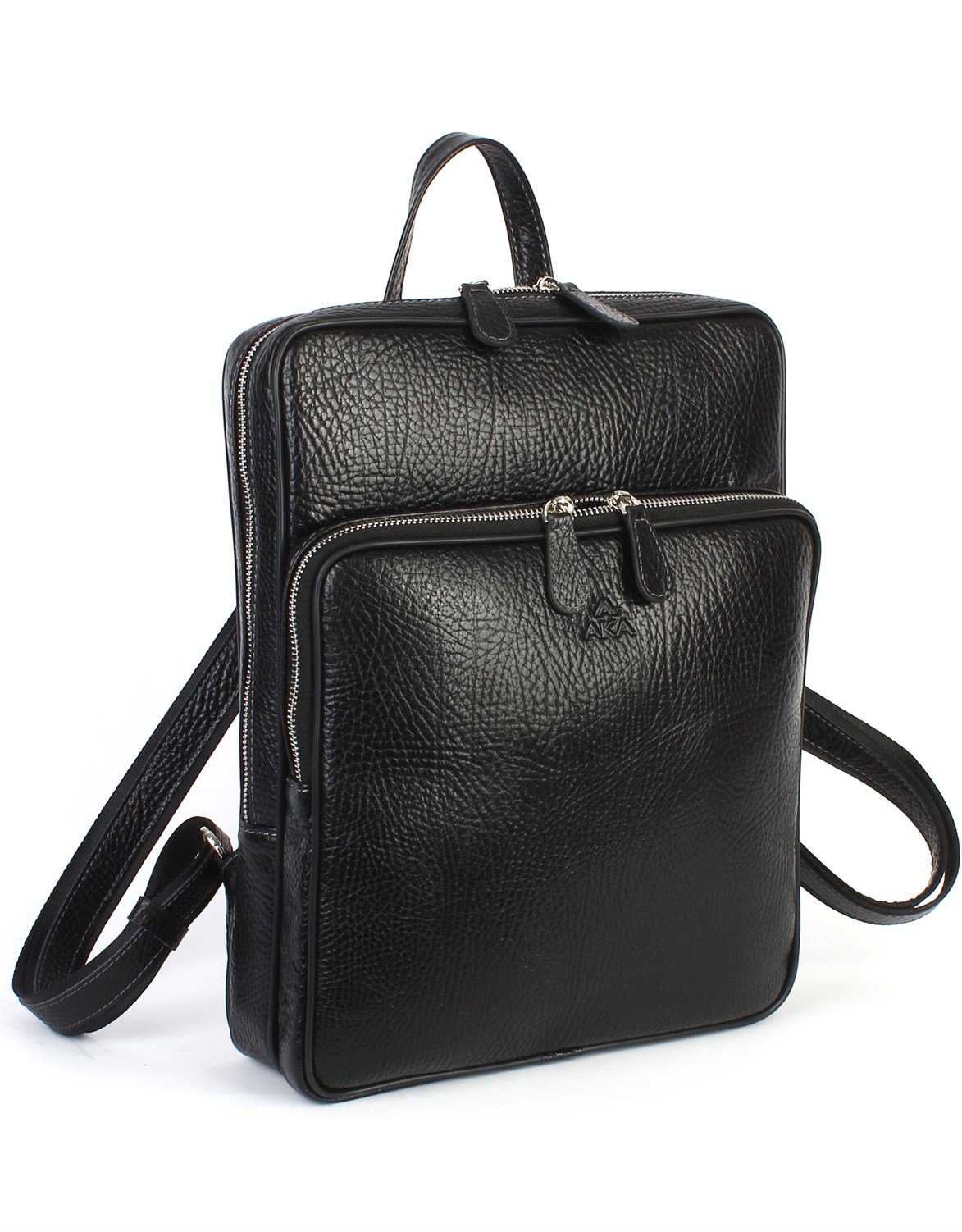 Aka Deri Siyah Sırt Çantası 905 60