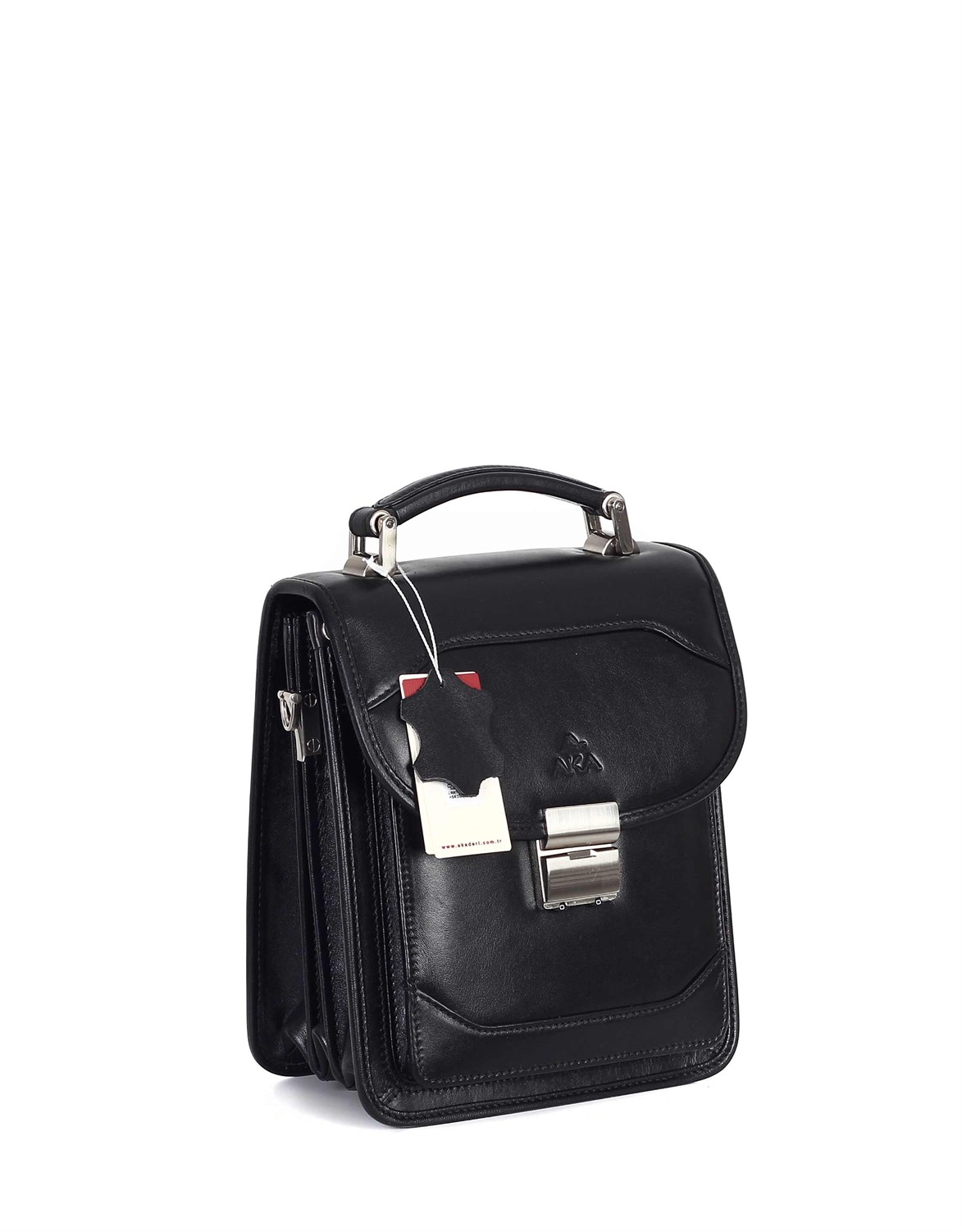 Düz Siyah - Deri Portföy Çantası 300