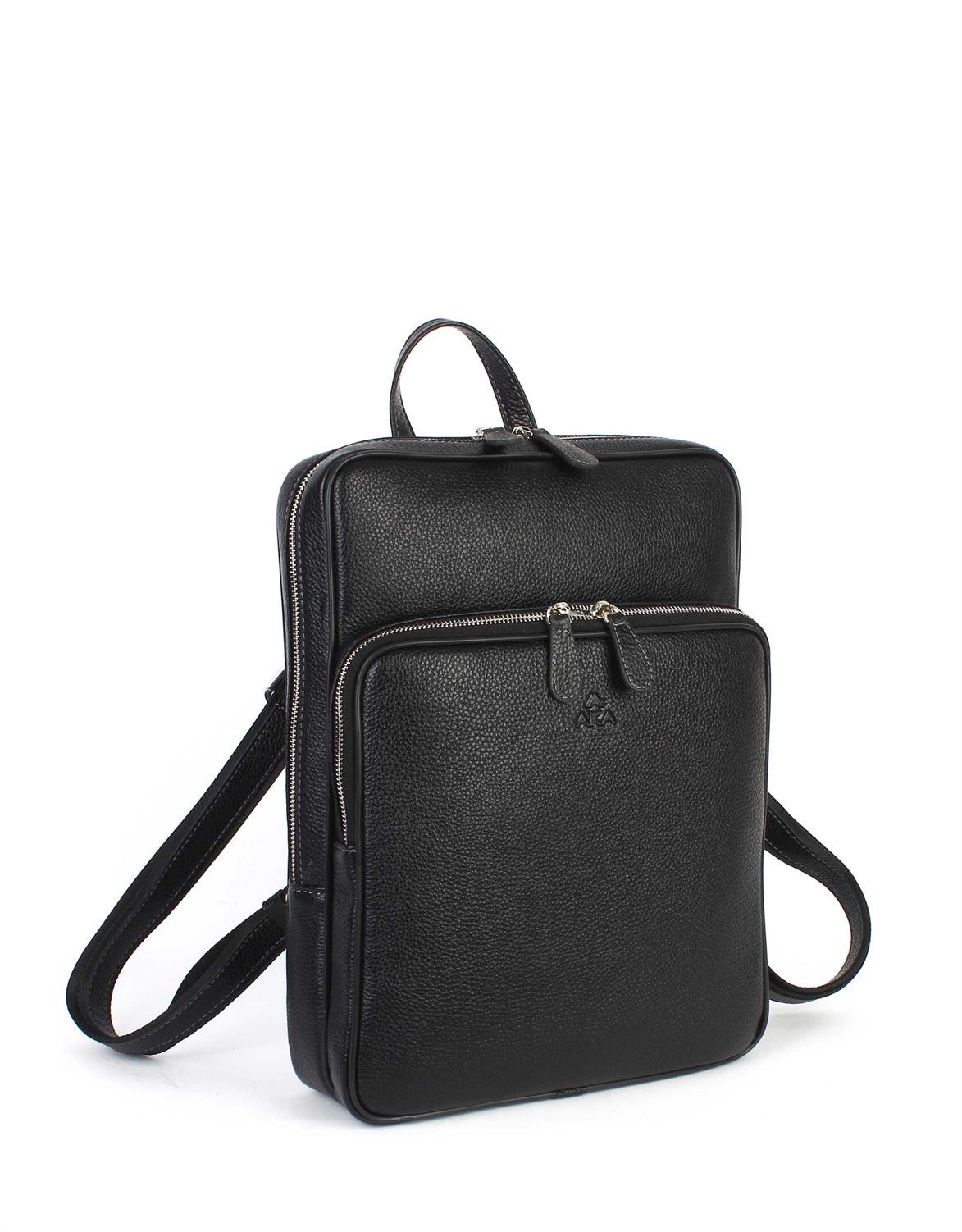 Orta Boy Siyah Deri Sırt Çantası 906