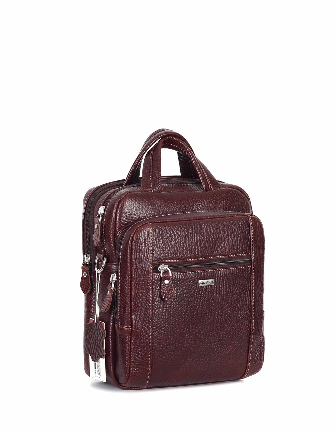 Parlak Kahve - Deri Portföy Çantası 302