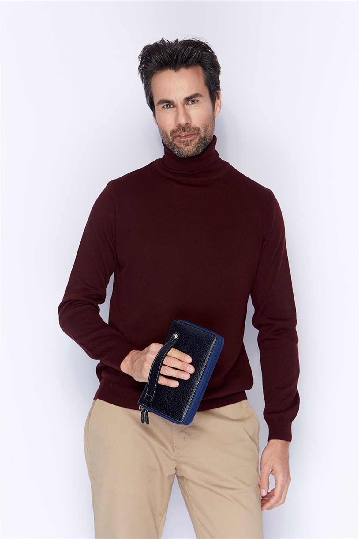 Parlak Lacivert - Deri El Çantası 331