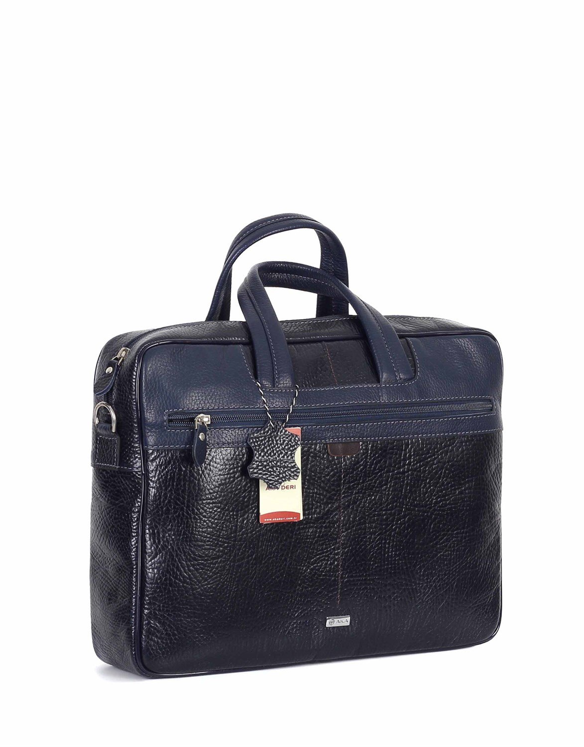 Parlak Lacivert - Deri Evrak Çantası 253