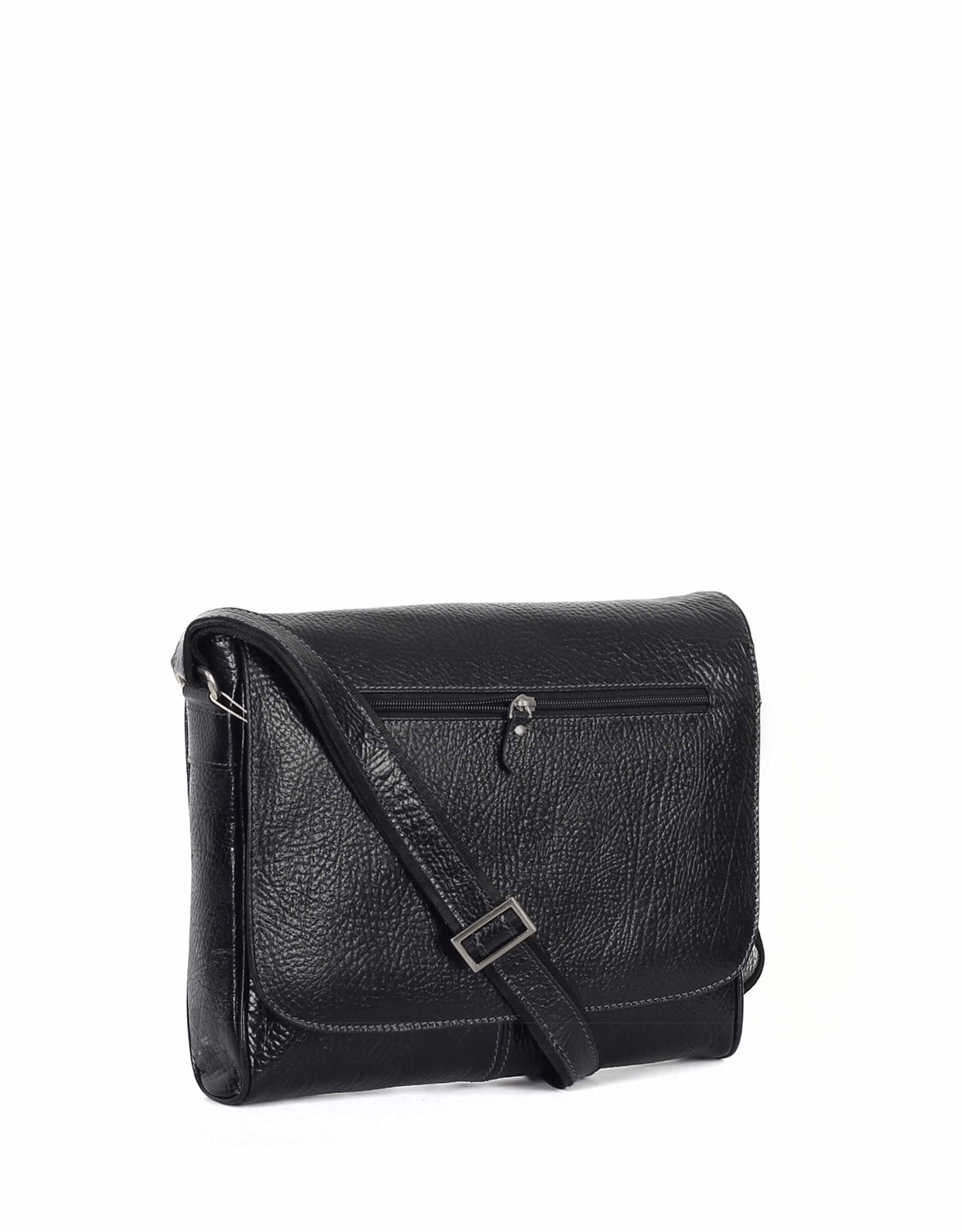 Parlak Siyah - Omuzdan Askılı Deri Çanta 398