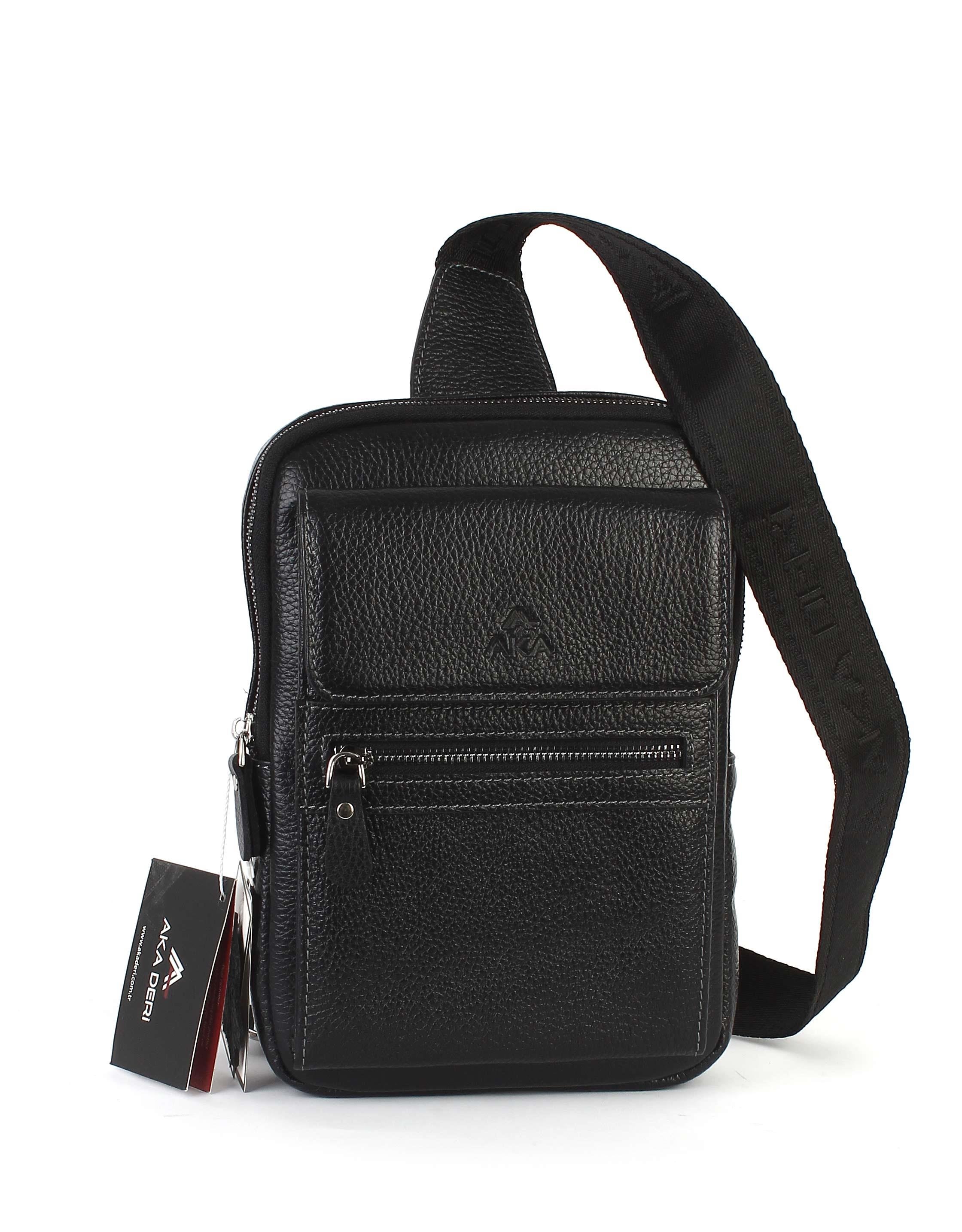 Siyah Çapraz Deri Çanta 205