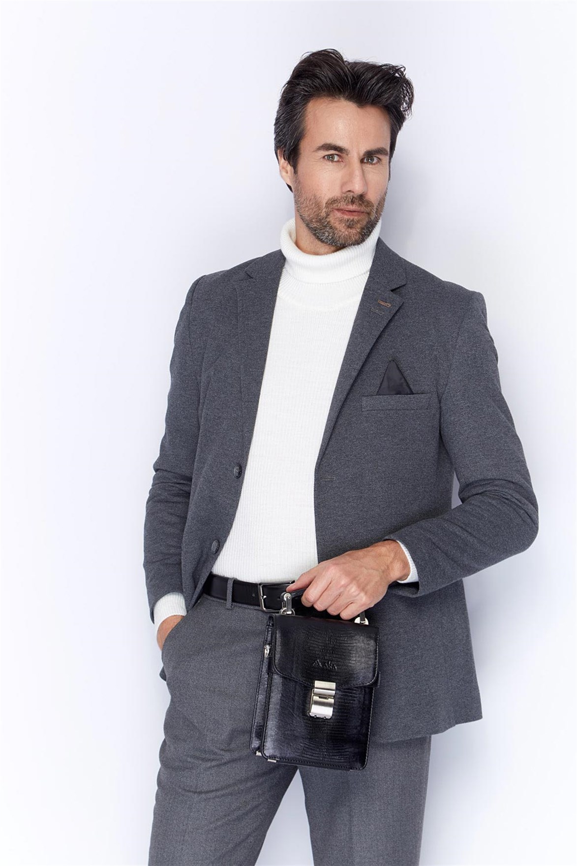 Genuine Leather Portfolio Bag - 304 - 10