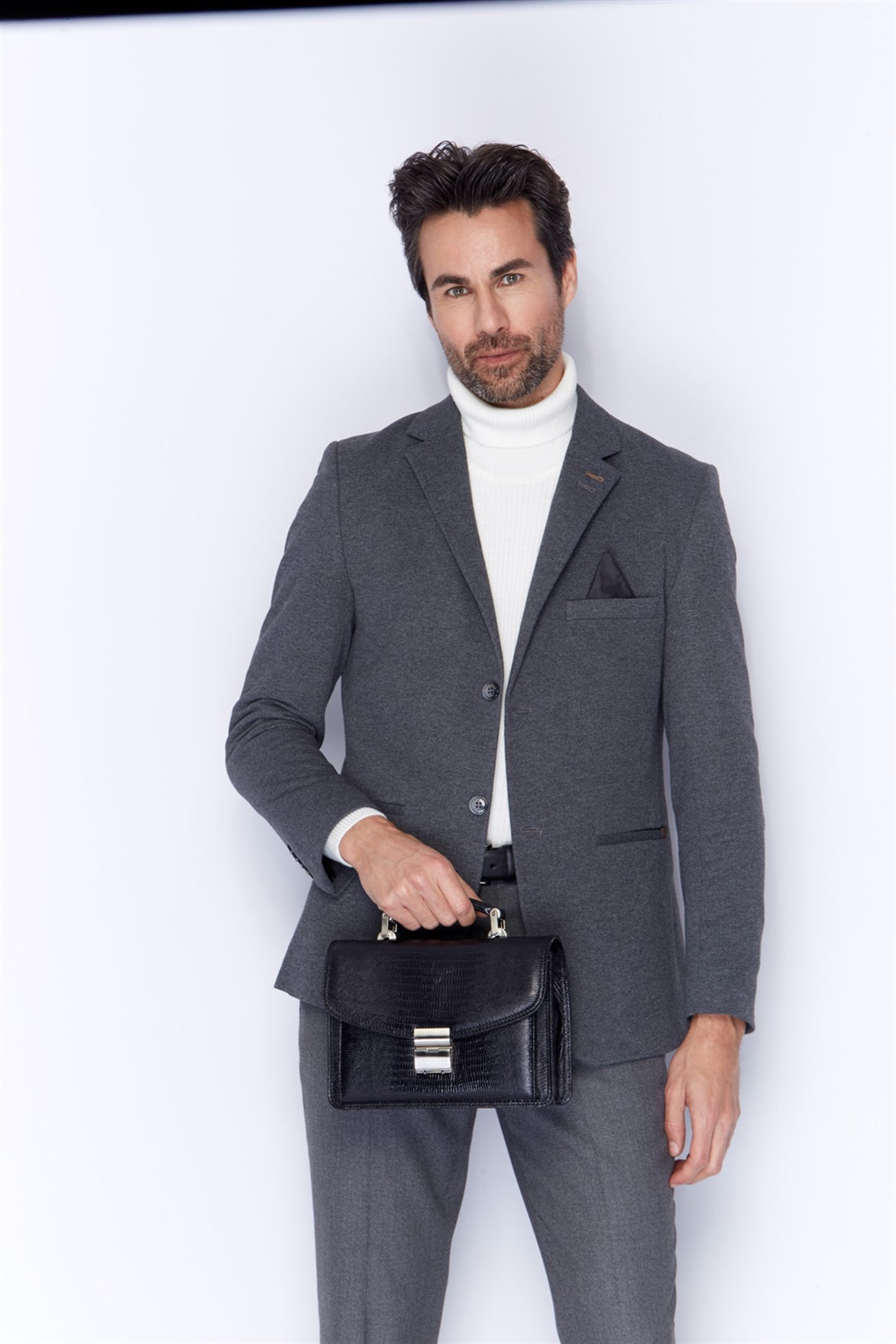 Genuine Leather Portfolio Bag - 164 - 10