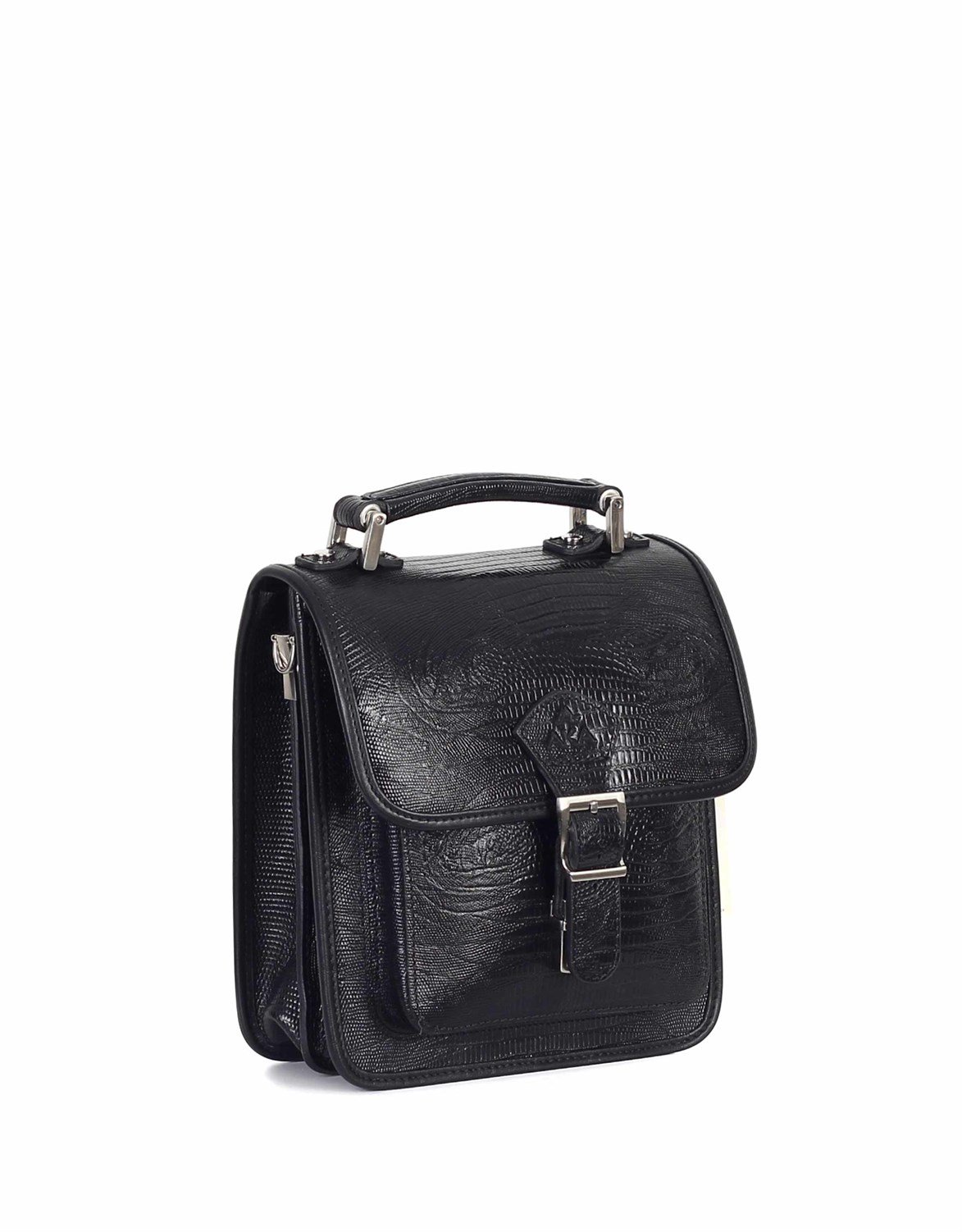 Siyah Lazer Desenli - Deri Portföy Çantası 204