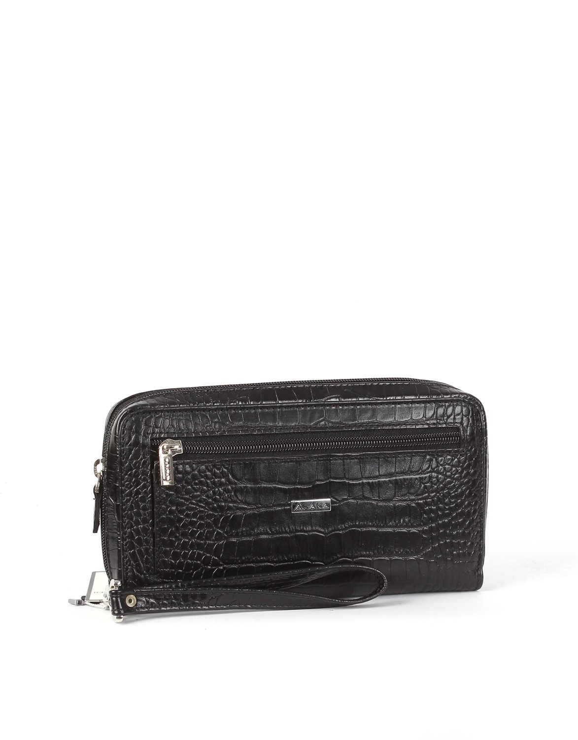 Siyah Timsah Desenli - Deri El Çantası 333