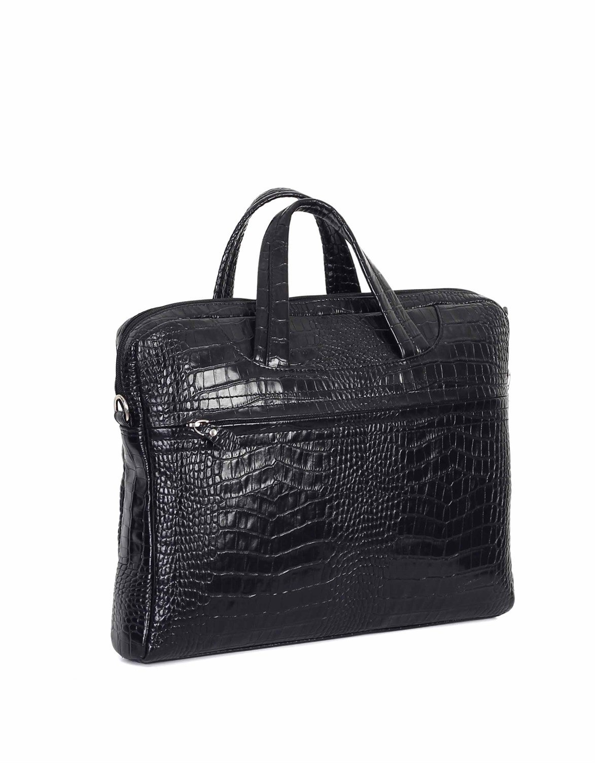 Siyah Timsah Desenli - Deri Evrak Çantası 298