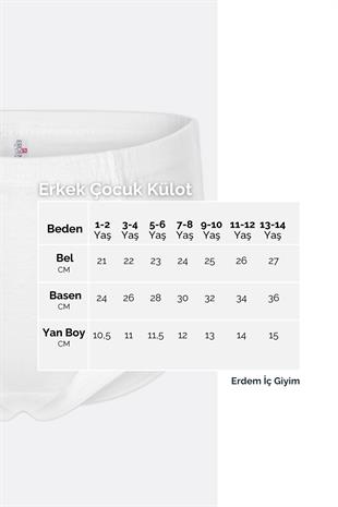 Erdem Weweus Beyaz Erkek Çocuk Süper İnce Doğal Bambu Slip 3331